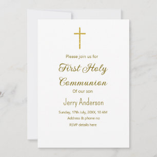 Invitation Première communion sacrée catholique simple QR min