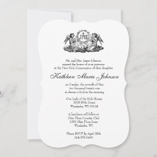 Invitation Première communion sacrée de l'Élégant catholique 