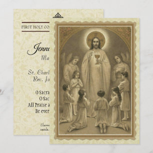 INVITATION PREMIÈRE COMMUNION SAINTE JÉSUS ENFANTS SOUVENIRS