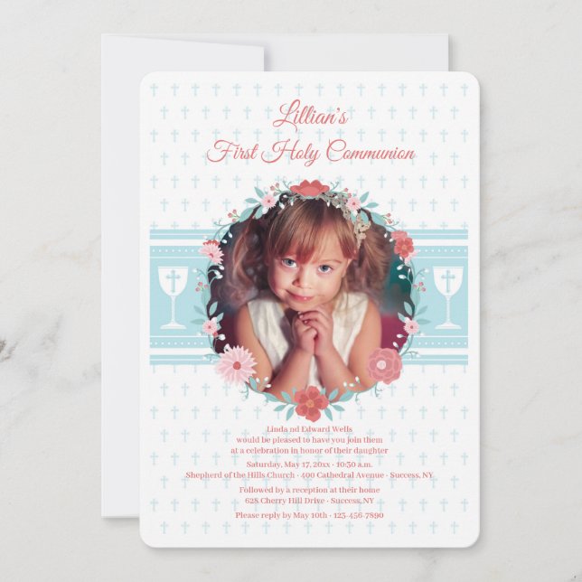 Invitation Première couronne de communion photo (Devant)