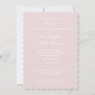 Invitation Première Croix de la Communion avec la colombe et 