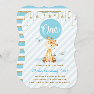 Invitation Première étoile de scintillement d'anniversaire