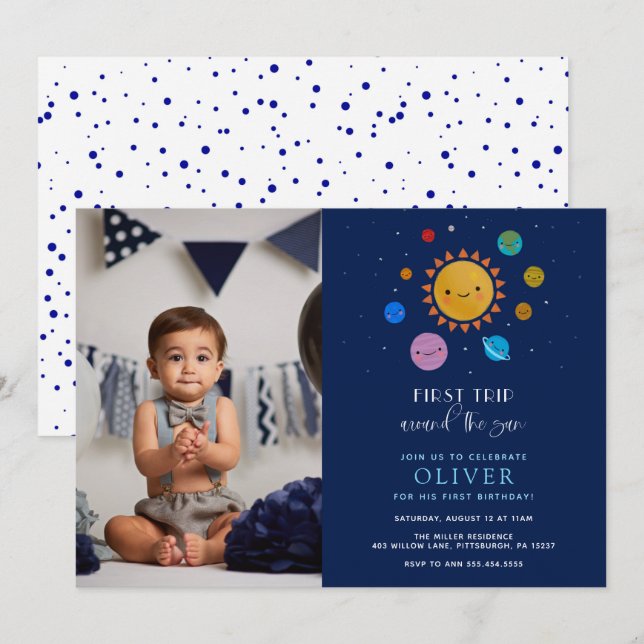 Invitation Première excursion sur la planète autour du soleil (Devant / Derrière)