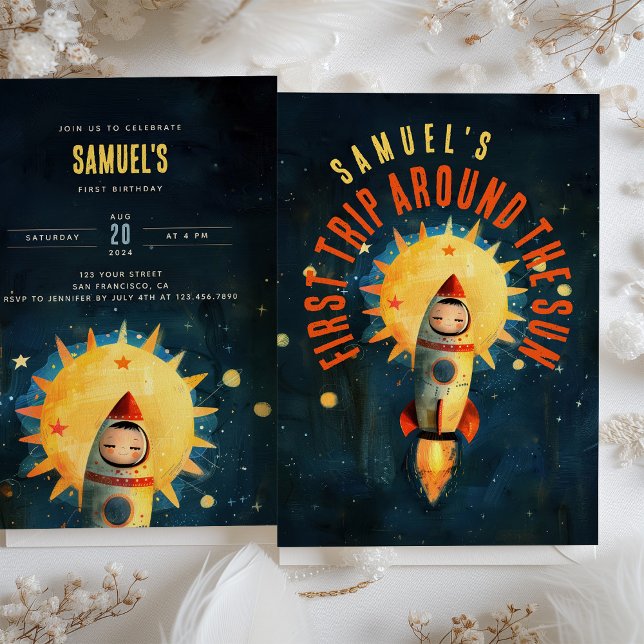 Invitation Première explosion d'anniversaire cosmique : Space (Créateur téléchargé)