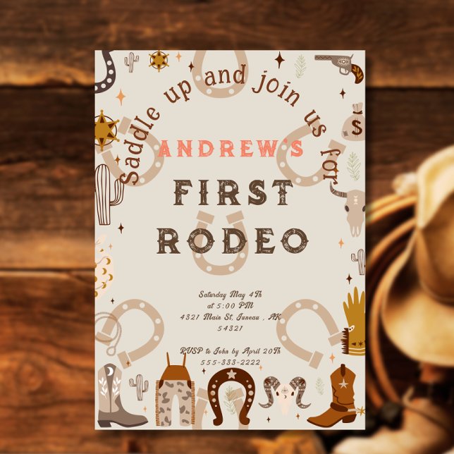 Invitation Première ferrure de cheval de rodéo modèle Country (Créateur téléchargé)