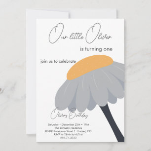 Invitation Première fête d'anniversaire Chamomile Fleur migno