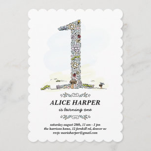 Invitation Première fête d'anniversaire de jardin secret