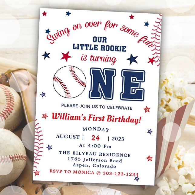 Invitation Première fête d'anniversaire du baseball (Créateur téléchargé)