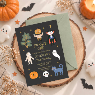 Invitation Première fête d'anniversaire Halloween de Spooky O