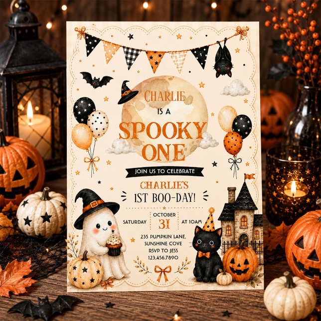 Invitation Première fête d'anniversaire Spooky One  (Créateur téléchargé)