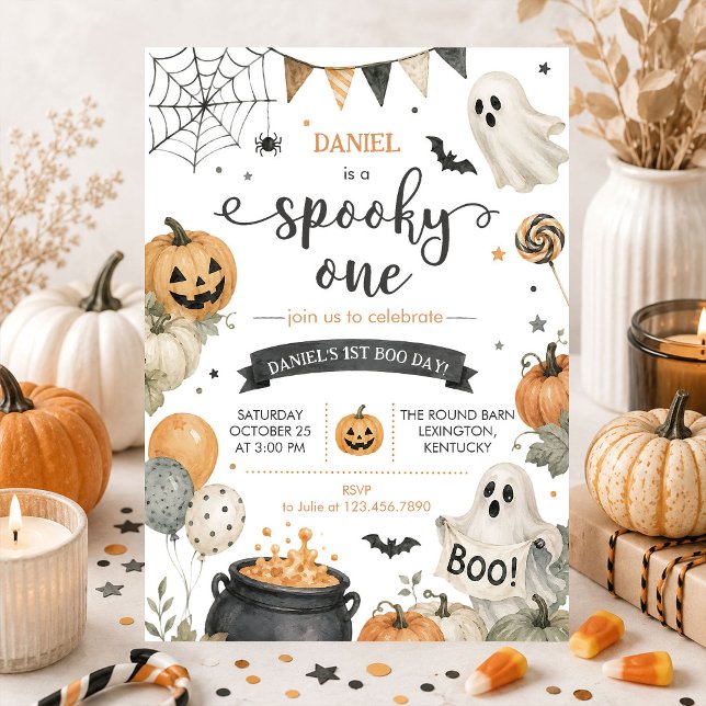 Invitation Première fête d'anniversaire Spooky One  (Créateur téléchargé)