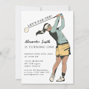 Invitation Première fête de golf d'anniversaire