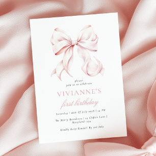 Invitation Première fête de la fille aux pieds roses