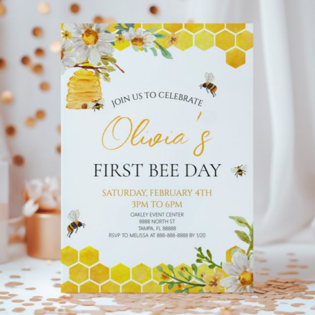 Invitation Première Fête de l'Abeille Fleur de Miel Abeille 1 (Créateur téléchargé)