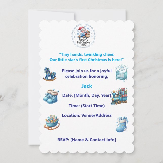 Invitation - Première fête de Noël du bébé Invitat (Devant)