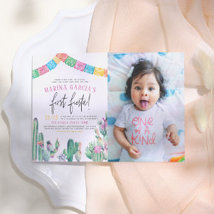 Invitation Première Fiesta Cactus Succulente Fille Anniversai