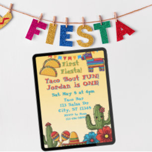 Invitation Première Fiesta, Taco à propos d'un, 1er Anniversa