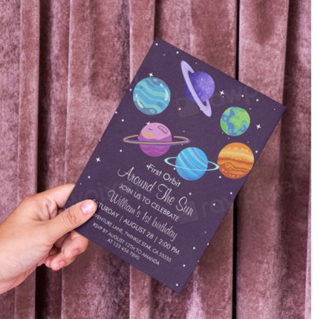 Invitation Première orbite autour du soleil 1er anniversaire  (Créateur téléchargé)