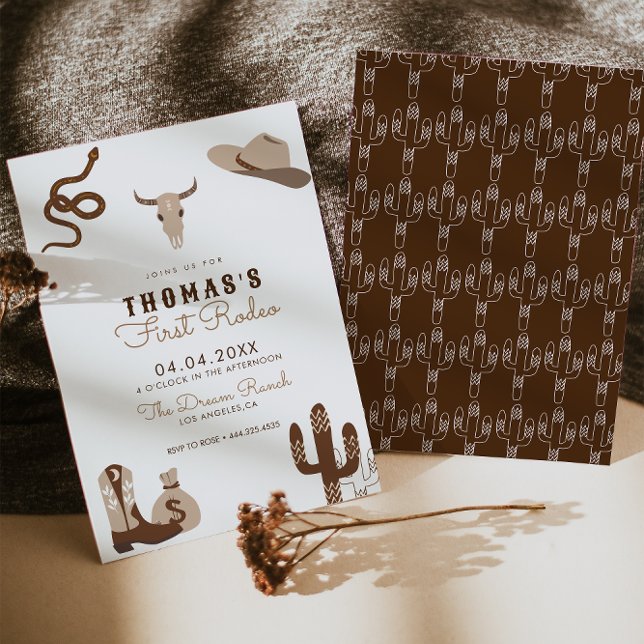 Invitation Première Rodéo Cowboy Fête d'anniversaire Invitati (Créateur téléchargé)