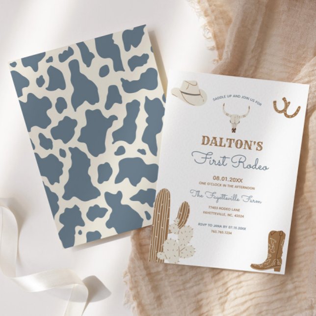 Invitation Première Rodéo Cowboy Fête d'anniversaire Invitati (Créateur téléchargé)