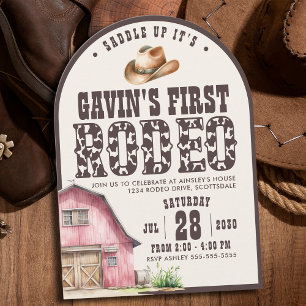 Invitation Première Rodéo personnalisée Arché 1er Anniversair