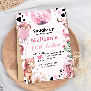Invitation Première Rodéo Wild West Cowgirl Anniversaire Invi