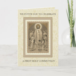 Invitation Première Sainte Communion catholique Jésus Invitat