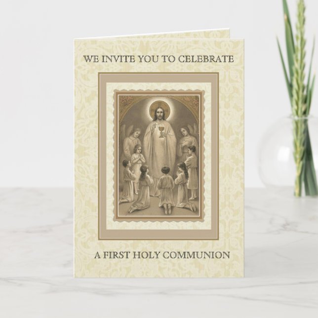Invitation Première Sainte Communion catholique Jésus Invitat (Devant)