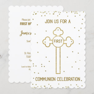 Invitation Première Sainte Communion Croix de coul