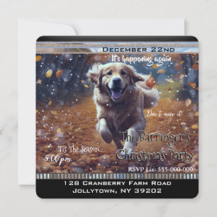 Invitation Première saison de neige Retriever Noël fête