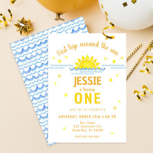 Invitation Première visite aquarelle autour du soleil Invitat