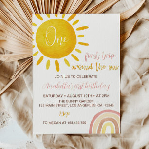 Invitation Première Visite Autour Du Soleil 1Er Anniversaire 
