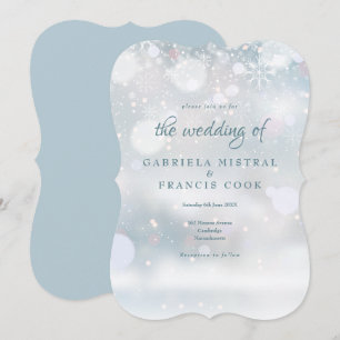Invitation Premiers flocons Mariage d'hiver Élégant