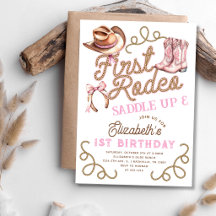 Premiers rodéos pour filles roses 1er anniversaire