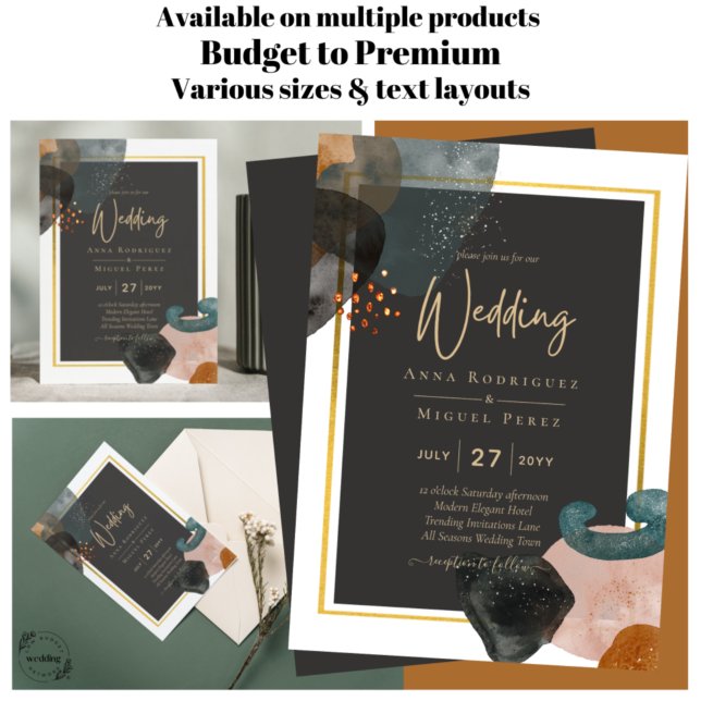 Invitation Premium Abstrait Earth Modern Art Mariage (Créateur téléchargé)