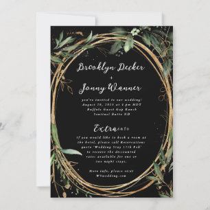 Invitation Premium Black Gold Eucalyptus Détails Retour Maria