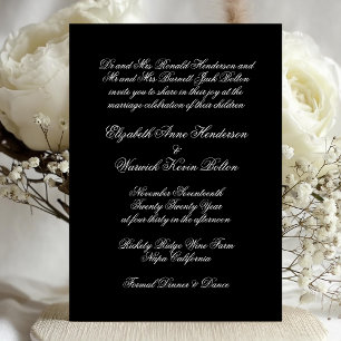 Invitation Premium Calligraphie Cravate noire Mariage officie