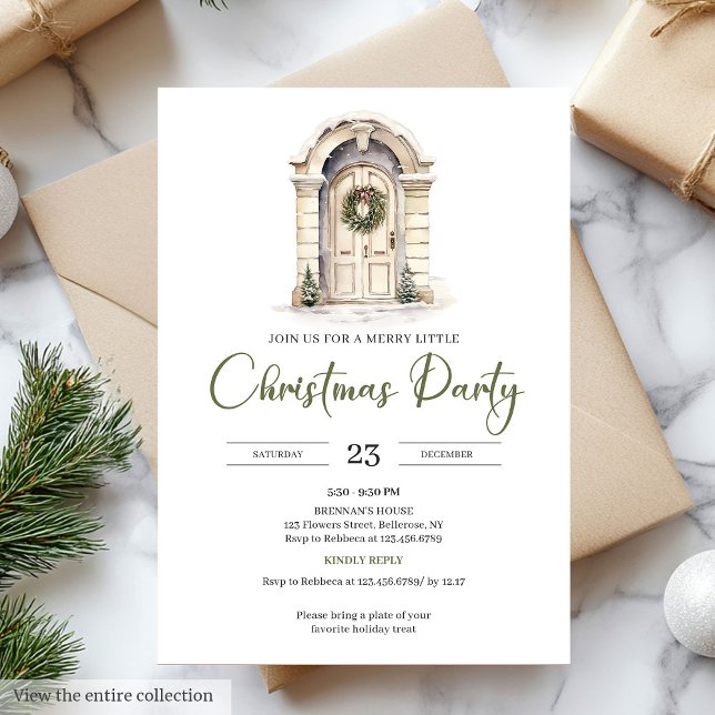 Invitation Premium Ivory Scandinavian Earthy Christmas Party (Premium Ivory Scandinavian Earthy Christmas Party)