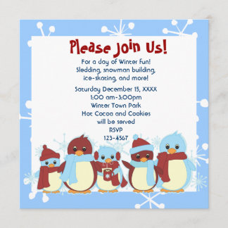 Invitation Prendre le petit pingouin pour une promenade