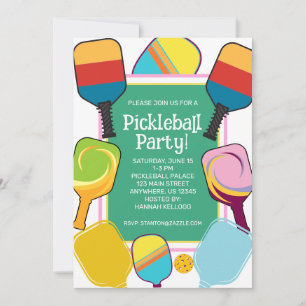 Invitation Prépa Rose Vert & Jaune Pickleball