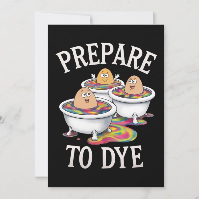 Invitation Préparez-vous à teindre Funny Egg Hunting dimanche (Devant)