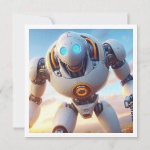 Invitation Préparons-nous pour l'anniversaire du robot, l'ann