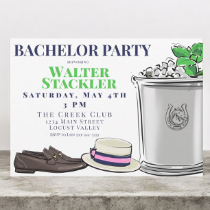 Invitation Preppy Bachelor Party Derby
