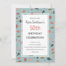 Preppy Bold Blue Pickleball Party 50e anniversaire