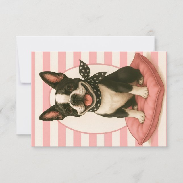 Invitation Preppy Boston Terrier (Devant)