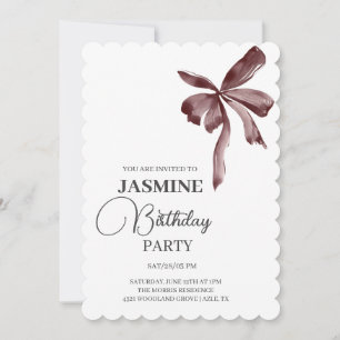 Invitation Preppy Bows Fête d'Anniversaire tendance