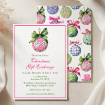 Preppy Christmas Baubles Ornaments Party