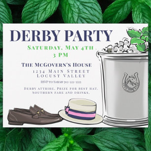 Invitation Preppy Derby Party Fashion Mint Julep