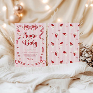 Invitation Preppy Loveshack Santa Baby Baby Shower 