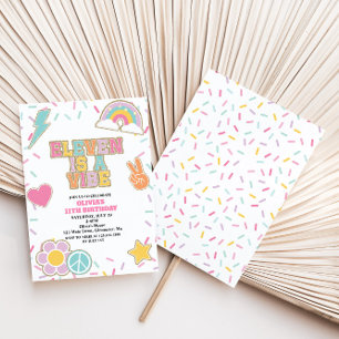 Invitation Preppy Patch Eleven est une Vibe 11e Anniversaire
